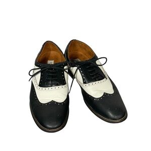 Ferro Aldo Mens Arthur Black White Spats Oxford Lace Up Dress Shoes Sz 8